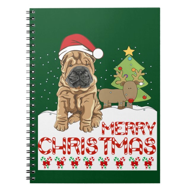 Christmas Shar Pei Notebook (Front)