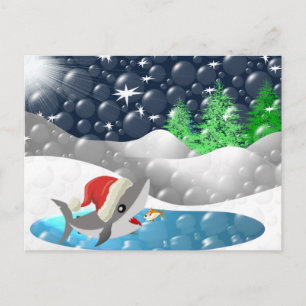 Christmas Shark Holiday Postcard