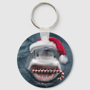 Christmas Shark Key Ring