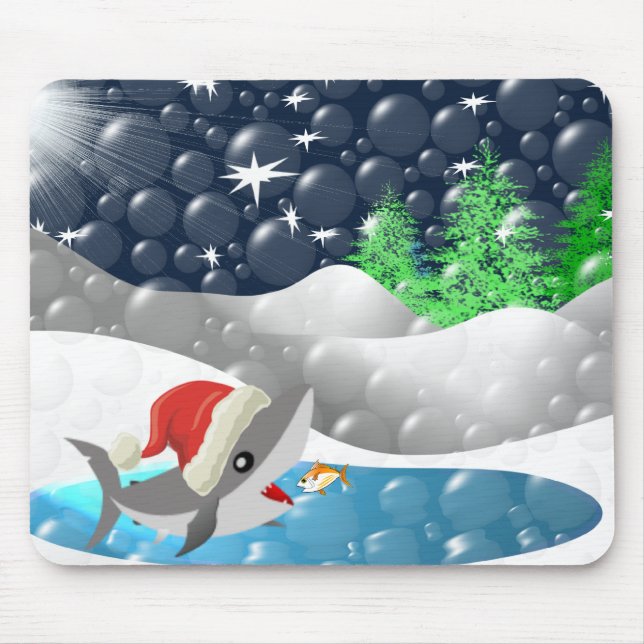 Christmas Shark Mouse Mat (Front)