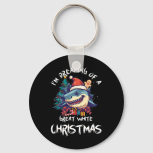Christmas Shark Santa Hat Xmas Santa Jaws Funny Sh Key Ring