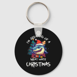 Christmas Shark Santa Hat Xmas Santa Jaws Funny Sh Key Ring