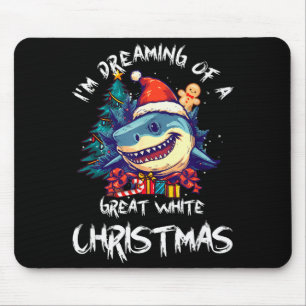 Christmas Shark Santa Hat Xmas Santa Jaws Funny Sh Mouse Mat