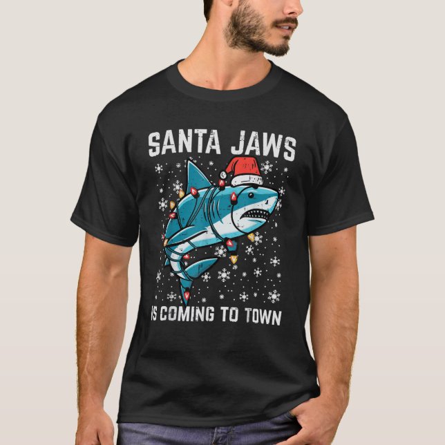 Christmas Shark Santa Jaws Xmas Men Boys Kids Yout T-Shirt (Front)