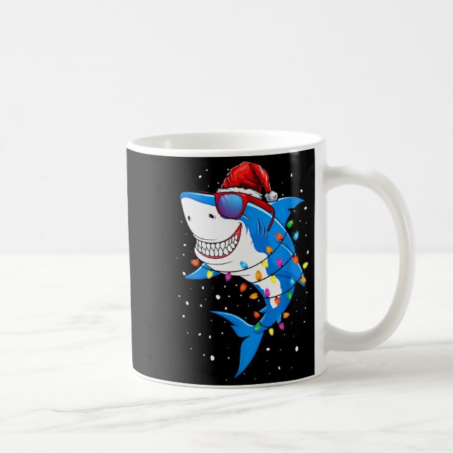 Christmas Shark Shirt Xmas Funny Santa Shark  Coffee Mug (Right)