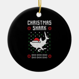 Christmas Shark Ugly Christmas Ceramic Tree Decoration