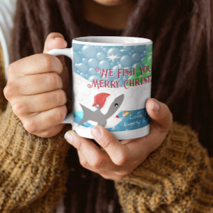 Christmas Shark We Fish You a Merry Christmas Coffee Mug