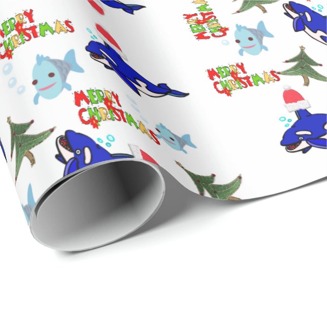 Christmas Shark Wrapping Paper (Roll Corner)