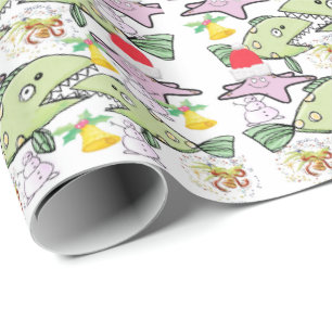 Christmas Shark Wrapping Paper