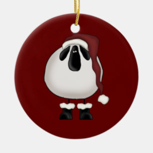 Christmas Sheep Ceramic Tree Decoration