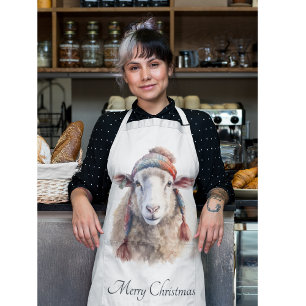 Christmas Sheep, customisable Apron