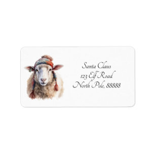 Christmas Sheep, customisable Label