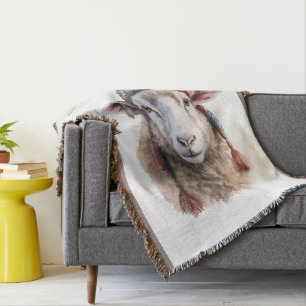 Christmas Sheep, customisable Throw Blanket
