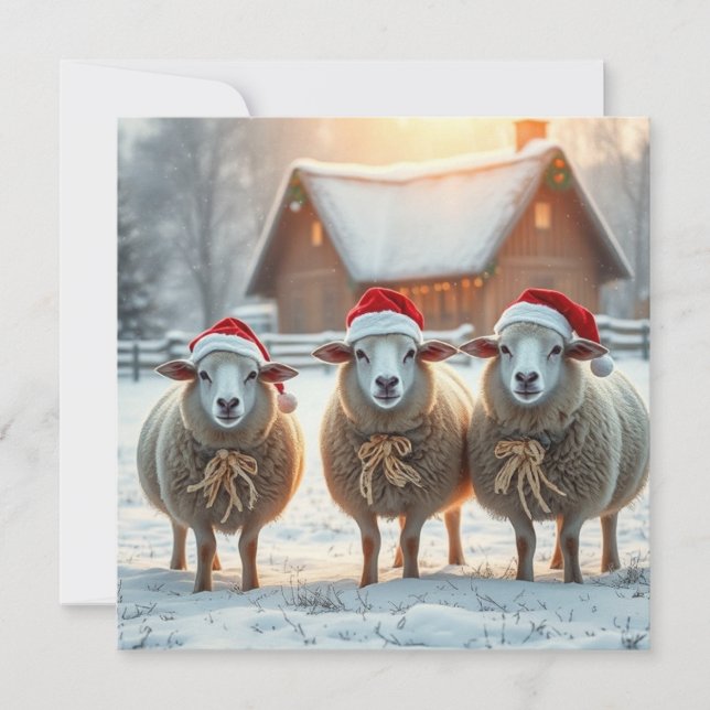 Christmas Sheep Holiday Card (Front)