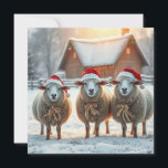 Christmas Sheep Holiday Card<br><div class="desc">Christmas British house hills winter snow sheep tranquil festive beautiful cute cozy</div>