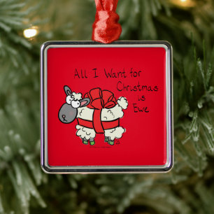 Christmas Sheep Kids Cartoon Metal Tree Decoration