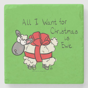Christmas Sheep Kids Cartoon Stone Coaster