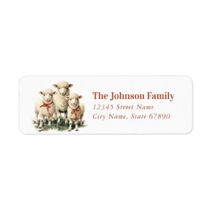 Christmas Sheep Return Address Labels