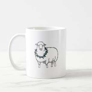 Christmas Sheep with Holly Coffee Mug