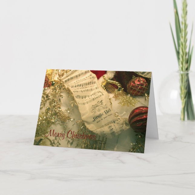 Christmas Sheet Music-Jingle Bells Card (Front)