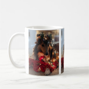 Christmas Sheltie mug