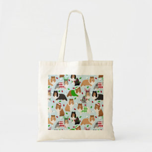 Christmas Sheltie Shetland Sheepdog Tote Bag