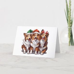 Christmas Shetland Sheepdogs Holiday Card