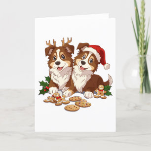 Christmas Shetland Sheepdogs Holiday Card