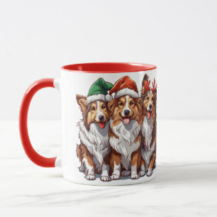 Christmas Shetland Sheepdogs Mug