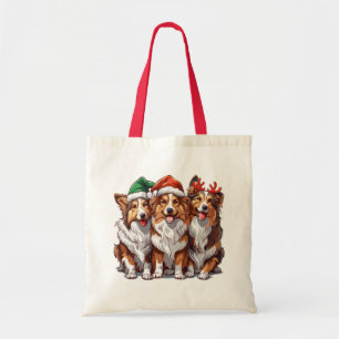 Christmas Shetland Sheepdogs Tote Bag