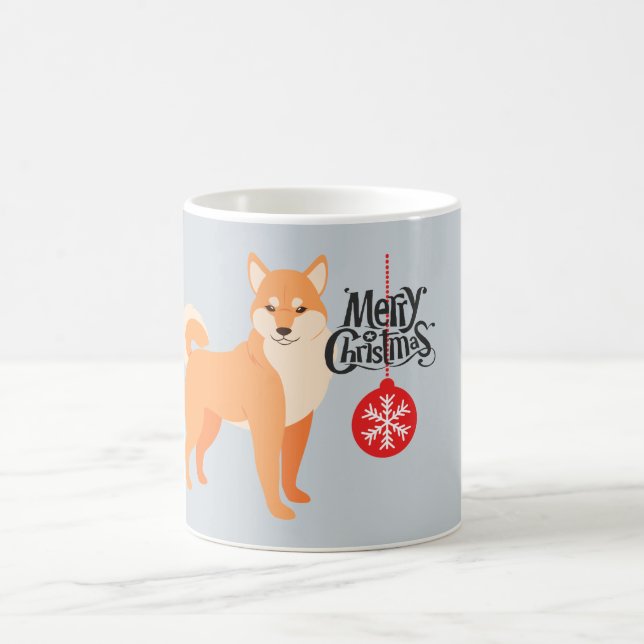 Christmas Shiba Inu Coffee Mug (Center)