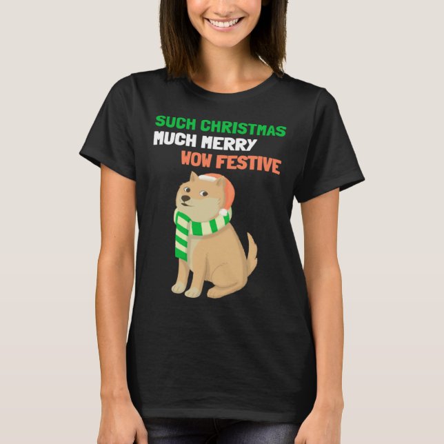 Christmas  Shiba Inu Doge Memes T-Shirt (Front)