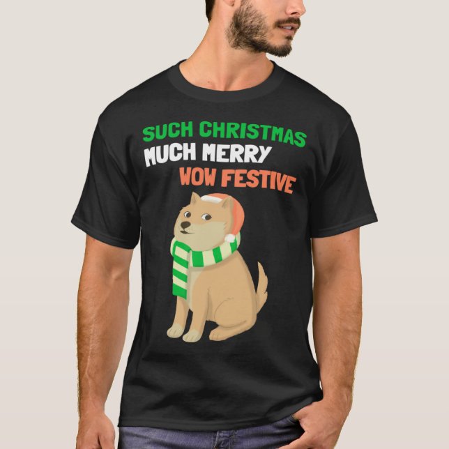 Christmas  Shiba Inu Doge Memes T-Shirt (Front)