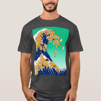 Christmas Shiba Inu in Great Wave  T-Shirt