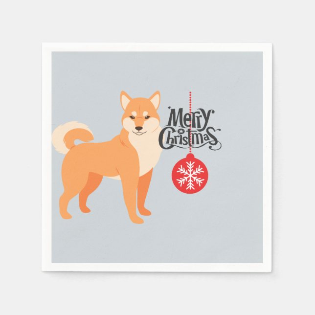 Christmas Shiba Inu Napkin (Front)