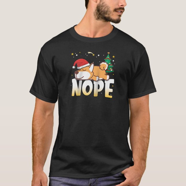 Christmas Shiba Inu Nope Lazy Dog Boys Girls Cloth T-Shirt (Front)