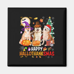 Christmas Shiba Inu Santa Halloween Happy Hallotha Magnet