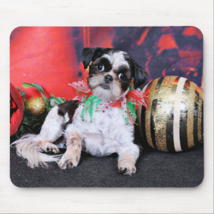 Christmas - Shih Tzu - Chin Ching Mouse Mat