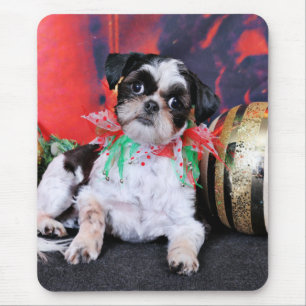 Christmas - Shih Tzu - Chin Ching Mouse Mat