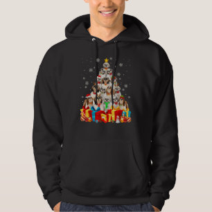 Christmas Shih Tzu Dog Tree Santa Xmas Lights Hoodie