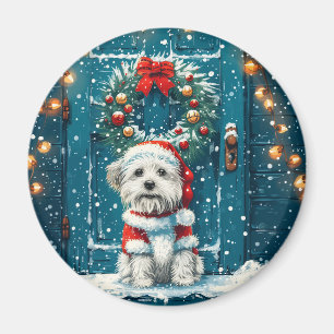 Christmas Shih Tzu Dogs Magnet