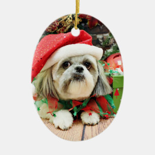 Christmas - Shih Tzu - Gizmo Ceramic Tree Decoration