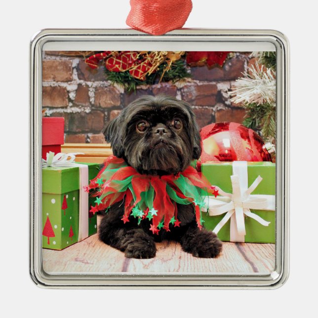 Christmas - Shih Tzu - Lily Metal Tree Decoration (Front)