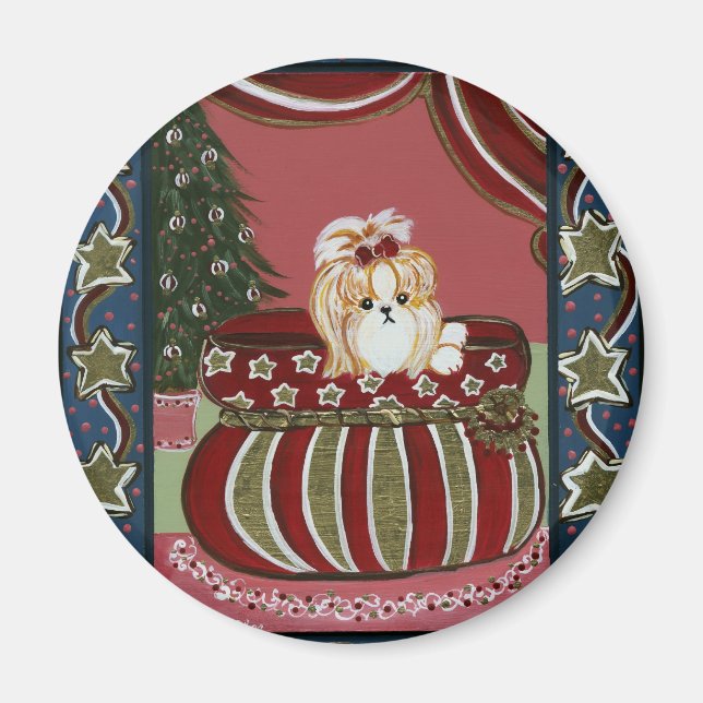 Christmas Shih Tzu Magnet (Front)