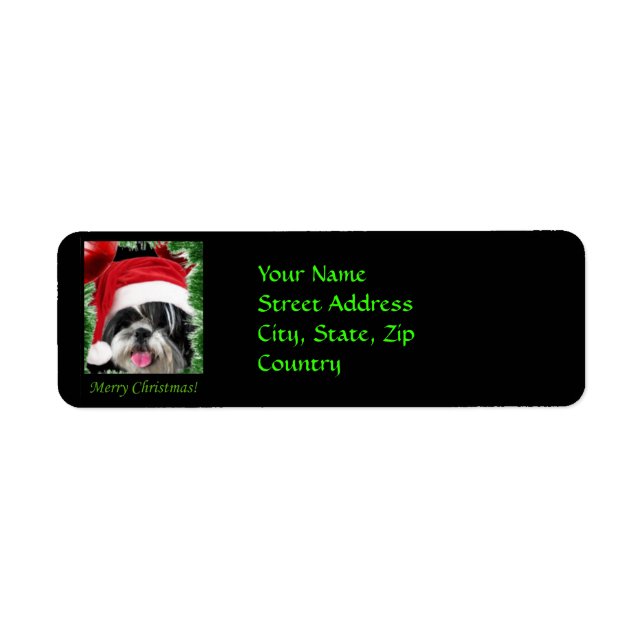 Christmas Shih Tzu  Return Address Labels (Front)