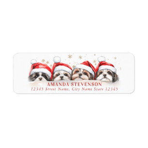 Christmas Shih Tzu Return Address Labels