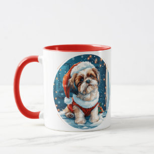 Christmas Shih Tzu Santa Dog Mug