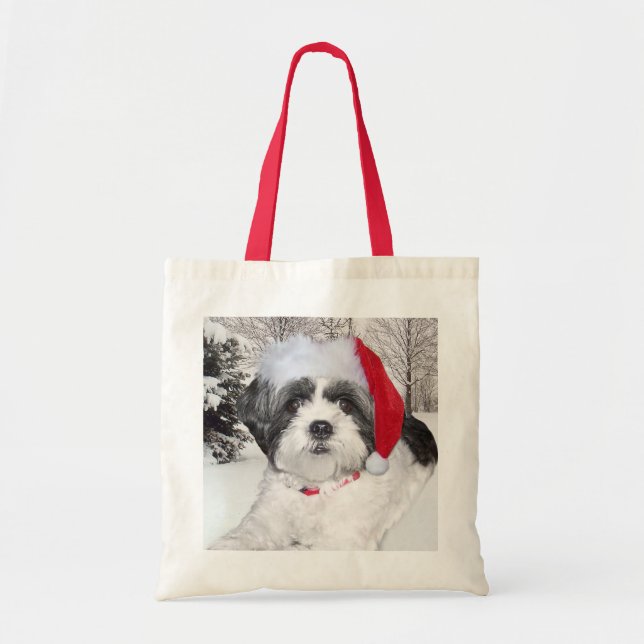 Christmas Shih Tzu Tote Bag (Front)