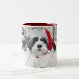 Christmas Shih Tzu Two-Tone Coffee Mug