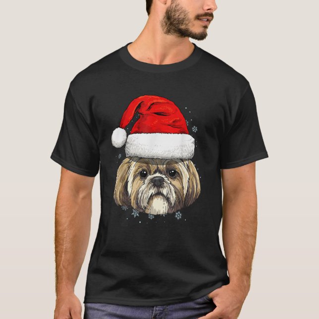 Christmas Shih Tzu Xmas Santa Dog Shih Tzu Lover O T-Shirt (Front)
